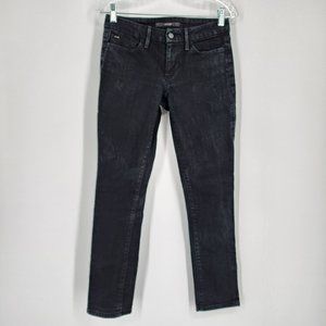 Joes Jeans Skinny 27 Morter Black Honey Rhinestone Pocket Cotton Stretch Denim